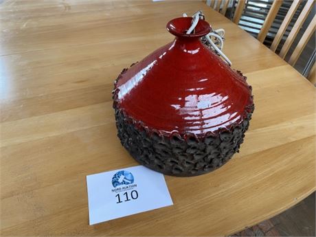 Keramik lampe rød, E. Glud stentøj